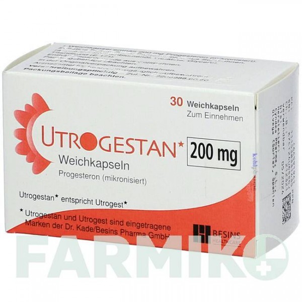 УТРОГЕСТАН (UTROGESTAN) 200 мг капсули 30 шт - Прогестерон KOHLPHARMA
