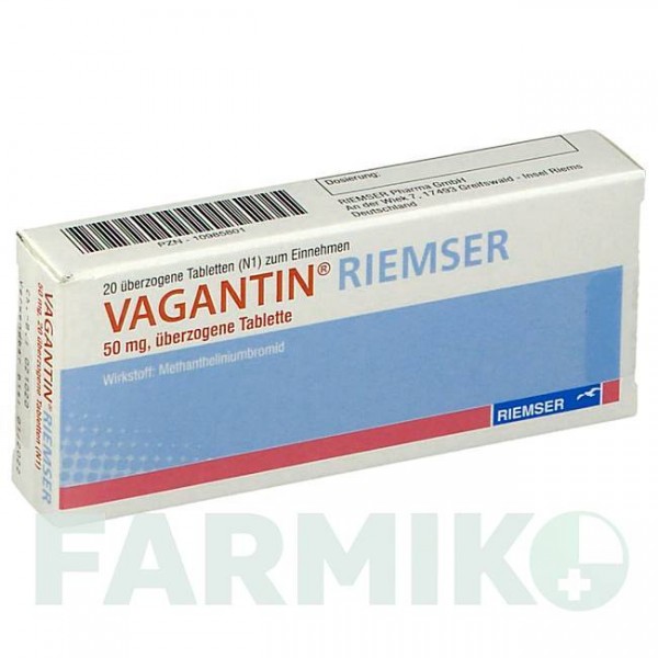 ВАГАНТИН РИМСЕР (VAGANTIN RIEMSER) 50 мг таблетки 20 шт - Метантеліній ESTEVE PHARMACEUTICALS