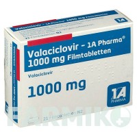 ВАЛАЦИКЛОВІР (VALACICLOVIR) 1000 мг таблетки 21 шт - Валацикловір 1 A PHARMA