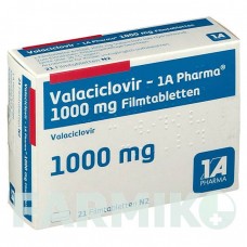 ВАЛАЦИКЛОВІР (VALACICLOVIR) 1000 мг таблетки 21 шт - Валацикловір 1 A PHARMA