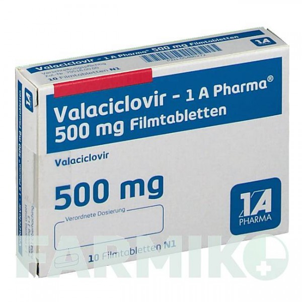 ВАЛАЦИКЛОВІР (VALACICLOVIR) 500 мг таблетки 10 шт - Валацикловір 1 A PHARMA