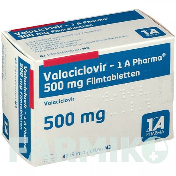 ВАЛАЦИКЛОВІР (VALACICLOVIR) 500 мг таблетки 42 шт - Валацикловір 1 A PHARMA