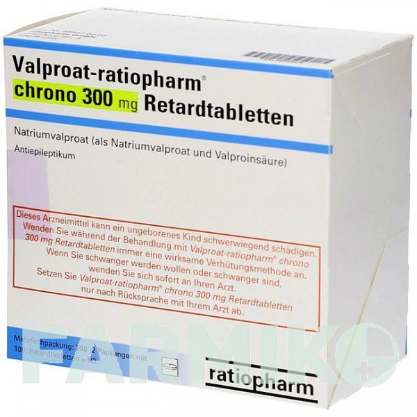 ВАЛЬПРОАТ (VALPROAT) 300 мг таблетки 200 шт - Вальпроевая кислота RATIOPHARM