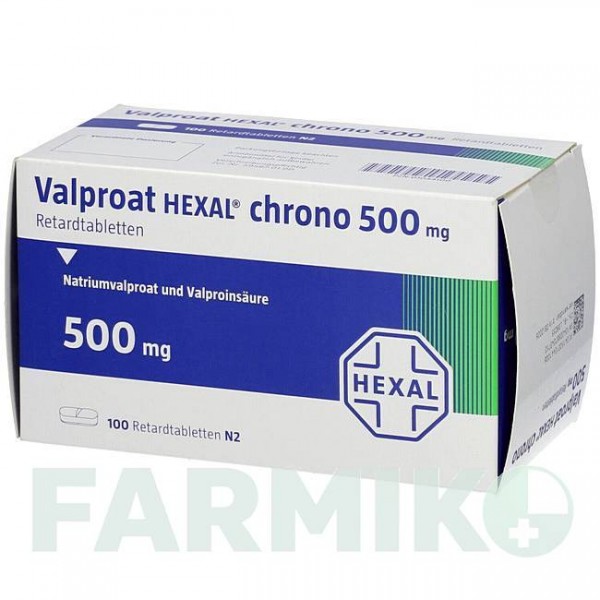 ВАЛЬПРОАТ (VALPROAT) 500 мг таблетки 100 шт - Вальпроевая кислота HEXAL