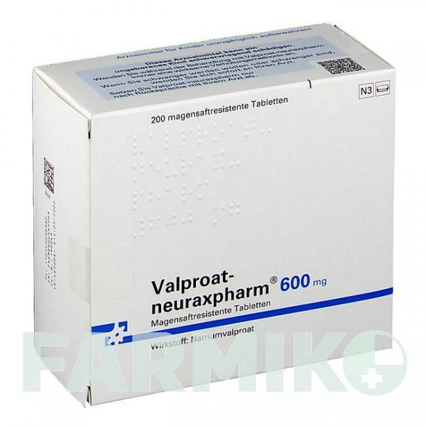 ВАЛЬПРОАТ (VALPROAT) 600 мг таблетки 200 шт - Вальпроєва кислота NEURAXPHARM