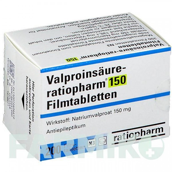 ВАЛЬПРОИНСАУР (VALPROINSAURE) 150 таблетки 200 шт - Вальпроевая кислота RATIOPHARM