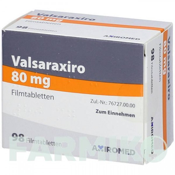 ВАЛСАРАКСИРО (VALSARAXIRO) 80 мг таблетки 98 шт - Валсартан MEDICAL VALLEY INVEST