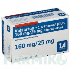 ВАЛСАРТАН (VALSARTAN) 160/25 мг таблетки 98 шт - Валсартан, Гідрохлоротіазид 1 A PHARMA