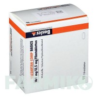 ВАЛСАРТАН (VALSARTAN) 160 мг/12,5 мг таблетки 98 шт - Валсартан, Гідрохлоротіазид BASICS