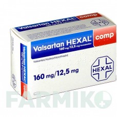ВАЛСАРТАН (VALSARTAN) 160 мг/12,5 мг таблетки 56 шт - Валсартан, Гідрохлоротіазид HEXAL