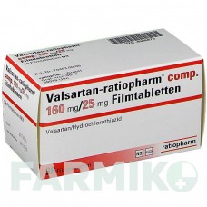 ВАЛСАРТАН (VALSARTAN) 160 мг/25 мг таблетки 98 шт - Валсартан, Гідрохлоротіазид RATIOPHARM