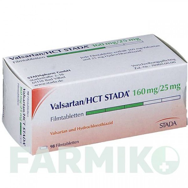 ВАЛСАРТАН (VALSARTAN) 160 мг/25 мг таблетки 98 шт - Валсартан, Гідрохлоротіазид STADAPHARM