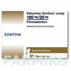 ВАЛСАРТАН (VALSARTAN) 160 мг/25 мг таблетки 56 шт - Валсартан, Гидрохлоротиазид ZENTIVA