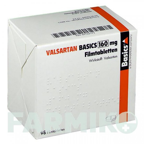 ВАЛСАРТАН (VALSARTAN) 160 мг таблетки 98 шт - Валсартан BASICS