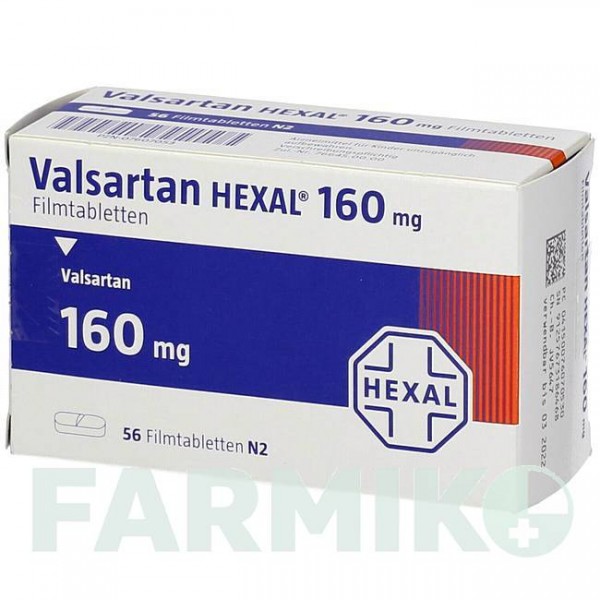ВАЛСАРТАН (VALSARTAN) 160 мг таблетки 56 шт - Валсартан HEXAL