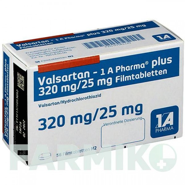 ВАЛСАРТАН (VALSARTAN) 320/25 мг таблетки 56 шт - Валсартан, Гидрохлоротиазид 1 A PHARMA