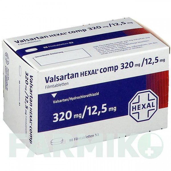 ВАЛСАРТАН (VALSARTAN) 320 мг/12,5 мг таблетки 28 шт - Валсартан, Гидрохлоротиазид HEXAL