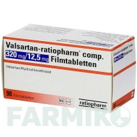 ВАЛСАРТАН (VALSARTAN) 320 мг/12,5 мг таблетки 98 шт - Валсартан, Гідрохлоротіазид RATIOPHARM