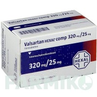 ВАЛСАРТАН (VALSARTAN) 320 мг/25 мг таблетки 28 шт - Валсартан, Гідрохлоротіазид HEXAL