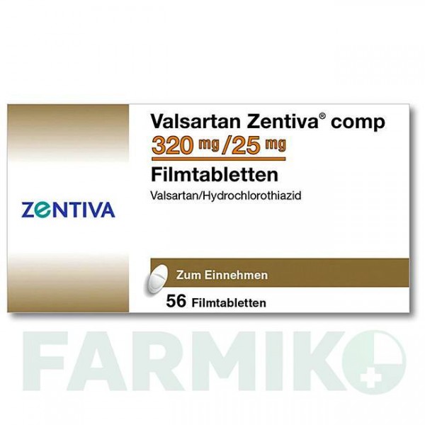 ВАЛСАРТАН (VALSARTAN) 320 мг/25 мг таблетки 56 шт - Валсартан, Гидрохлоротиазид ZENTIVA