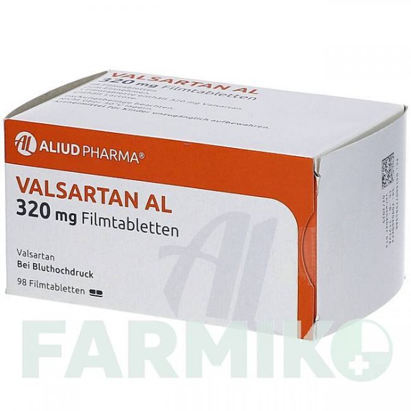 ВАЛСАРТАН (VALSARTAN) 320 мг таблетки 98 шт - Валсартан ALIUD PHARMA