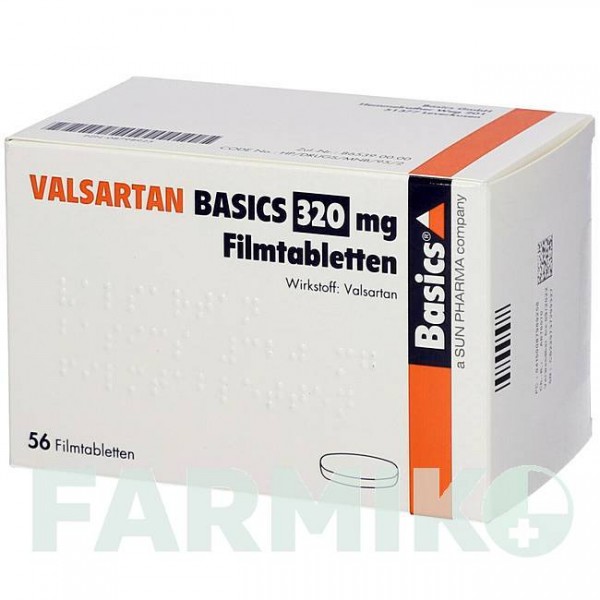 ВАЛСАРТАН (VALSARTAN) 320 мг таблетки 56 шт - Валсартан BASICS
