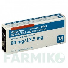 ВАЛСАРТАН (VALSARTAN) 80/12,5 мг таблетки 28 шт - Валсартан, Гидрохлоротиазид 1 A PHARMA