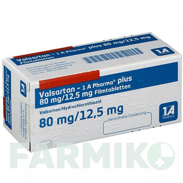 ВАЛСАРТАН (VALSARTAN) 80/12,5 мг таблетки 56 шт - Валсартан, Гідрохлоротіазид 1 A PHARMA