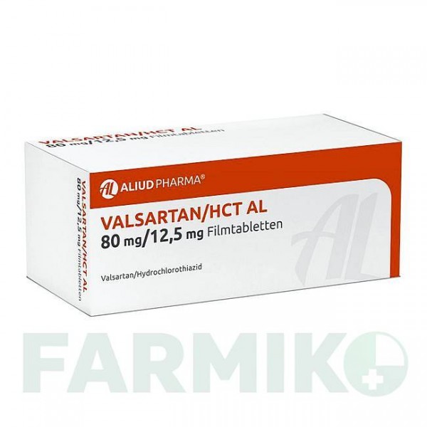 ВАЛСАРТАН (VALSARTAN) 80 мг/12,5 мг таблетки 98 шт - Валсартан, Гідрохлоротіазид ALIUD PHARMA