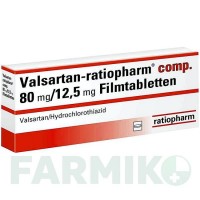 ВАЛСАРТАН (VALSARTAN) 80 мг/12,5 мг таблетки 98 шт - Валсартан, Гідрохлоротіазид RATIOPHARM