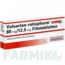 ВАЛСАРТАН (VALSARTAN) 80 мг/12,5 мг таблетки 98 шт - Валсартан, Гидрохлоротиазид RATIOPHARM