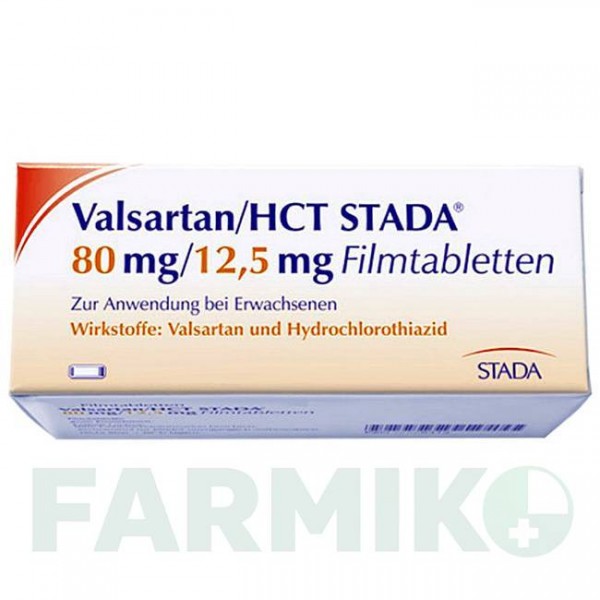 ВАЛСАРТАН (VALSARTAN) 80 мг/12,5 мг таблетки 56 шт - Валсартан, Гідрохлоротіазид STADAPHARM