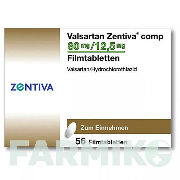 ВАЛСАРТАН (VALSARTAN) 80 мг/12,5 мг таблетки 56 шт - Валсартан, Гідрохлоротіазид ZENTIVA