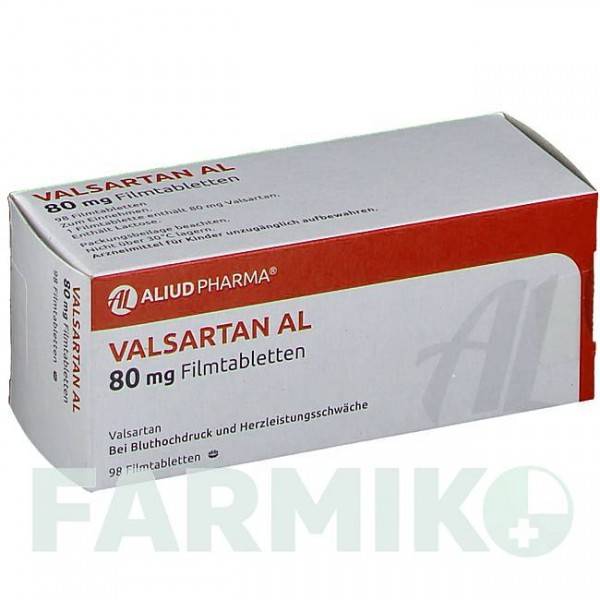 ВАЛСАРТАН (VALSARTAN) 80 мг таблетки 98 шт - Валсартан ALIUD PHARMA