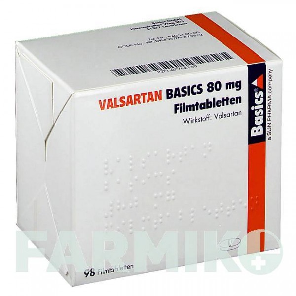 ВАЛСАРТАН (VALSARTAN) 80 мг таблетки 98 шт - Валсартан BASICS