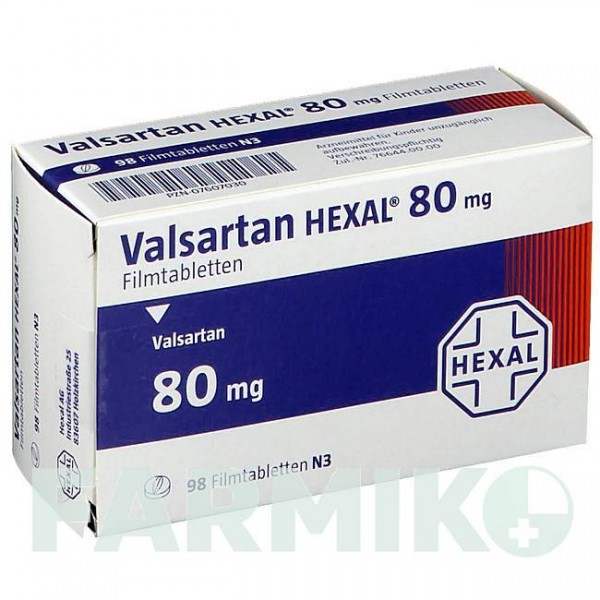 ВАЛСАРТАН (VALSARTAN) 80 мг таблетки 98 шт - Валсартан HEXAL