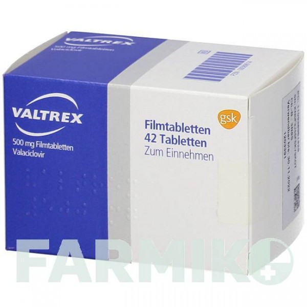 ВАЛЬТРЕКС (VALTREX) 500 мг таблетки 42 шт - Валацикловір DOCPHARM
