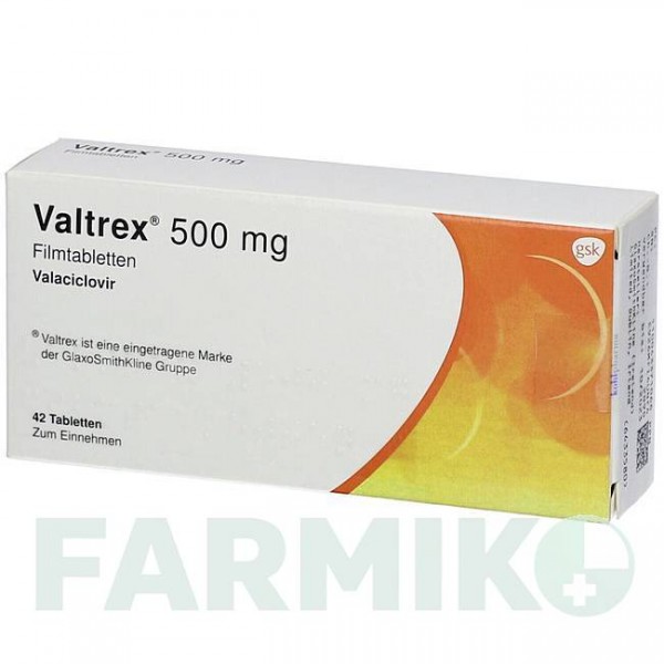 ВАЛЬТРЕКС (VALTREX) 500 мг таблетки 42 шт - Валацикловір KOHLPHARMA