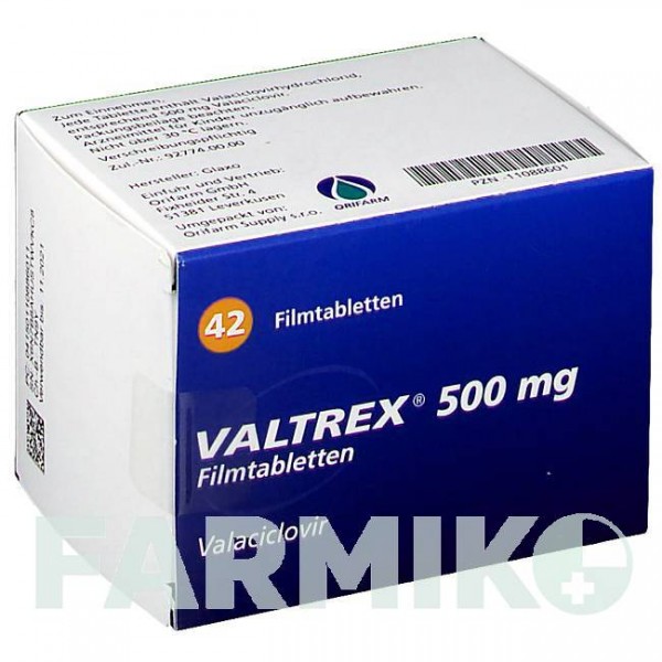 ВАЛЬТРЕКС (VALTREX) 500 мг таблетки 42 шт - Валацикловір ORIFARM