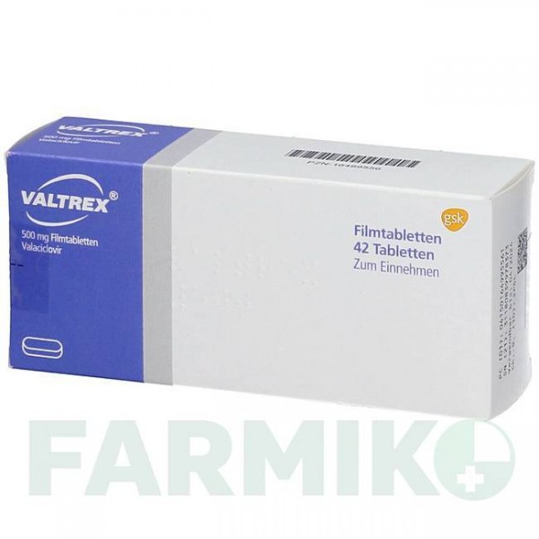 ВАЛЬТРЕКС (VALTREX) 500 мг таблетки 42 шт - Валацикловир ORIGINALIS