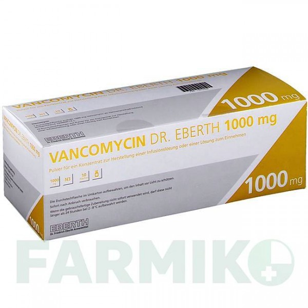 ВАНКОМІЦИН (VANCOMYCIN) 1000 мг порошок 10 шт - Ванкоміцин DR.FRIEDRICH EBERTH