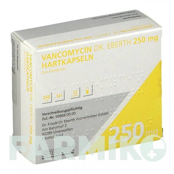 ВАНКОМІЦИН (VANCOMYCIN) 250 мг капсули 12 шт - Ванкоміцин DR.FRIEDRICH EBERTH
