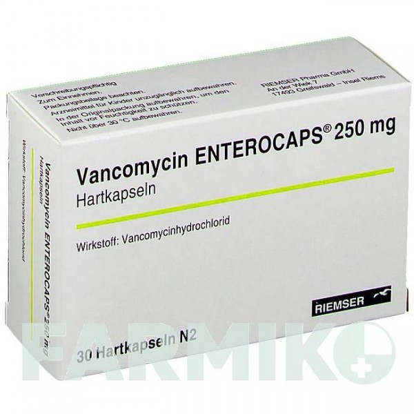 ВАНКОМІЦИН ЕНТЕРОКАПС (VANCOMYCIN ENTEROCAPS) 250 мг капсули 30 шт - Ванкоміцин ESTEVE PHARMACEUTICALS