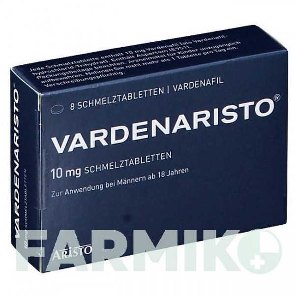 ВАРДЕНАРИСТО (VARDENARISTO) 10 мг таблетки 8 шт - Варденафил ARISTO PHARMA