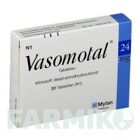 ВАЗОМОТАЛ (VASOMOTAL) 24 мг таблетки 20 шт - Бетагістин VIATRIS