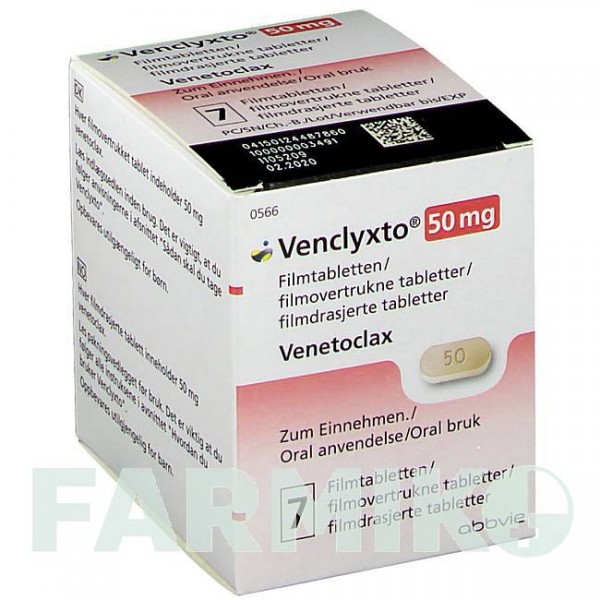 ВЕНКЛИКСТО (VENCLYXTO) 50 мг таблетки 7 шт - Венетоклакс ABBVIE