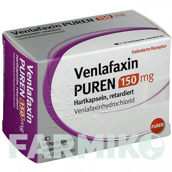 ВЕНЛАФАКСИН (VENLAFAXIN) 150 мг капсулы 50 шт - Венлафаксин PUREN PHARMA