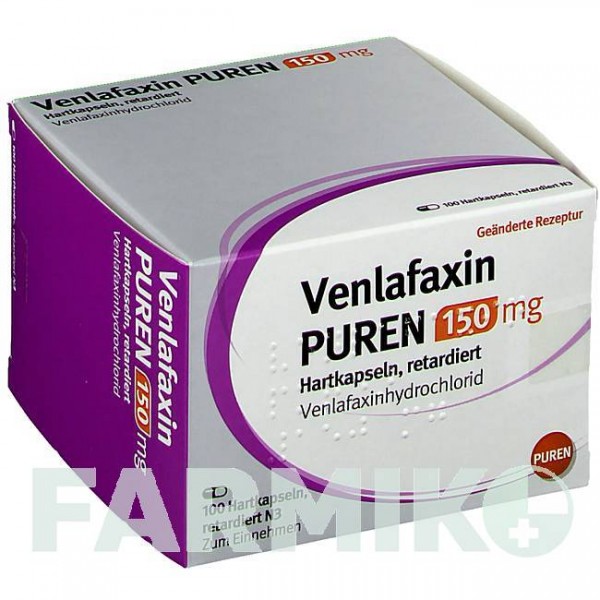 ВЕНЛАФАКСИН (VENLAFAXIN) 150 мг капсулы 100 шт - Венлафаксин PUREN PHARMA