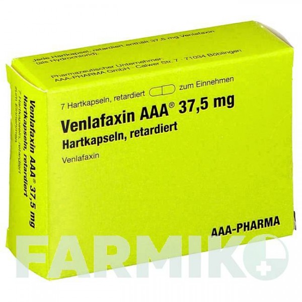 ВЕНЛАФАКСИН (VENLAFAXIN) 37,5 мг капсули 7 шт - Венлафаксин AAA - PHARMA