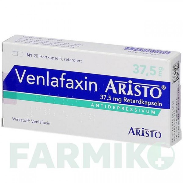 ВЕНЛАФАКСИН (VENLAFAXIN) 37,5 мг капсули 20 шт - Венлафаксин ARISTO PHARMA